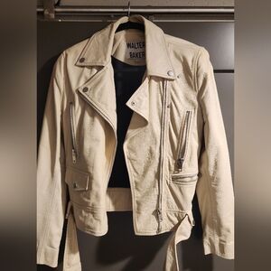 Walter Baker Women's Cream Leather Jacket Size XL